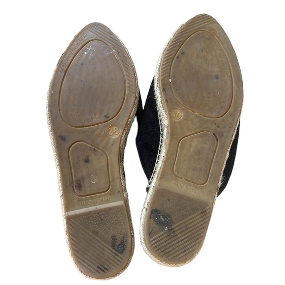 Pima 2 Espadrille Slip On Mules Black Suede Sz 38 = 7.5 Made in Spain - Picture 6 of 7